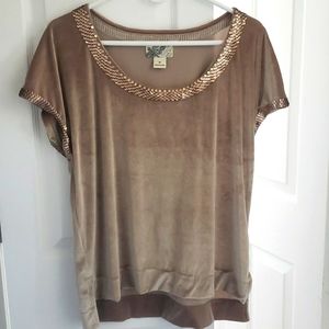 Gold suede shirt